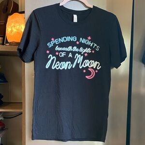 Charcoal Heather gray Graphic T-Shirt with Neon Moon Design